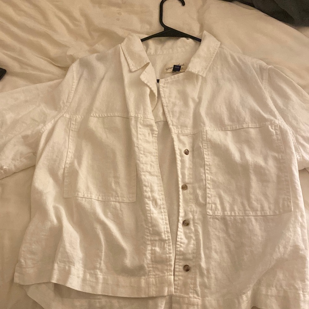 White button up top